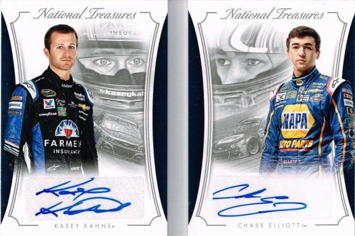 2016 Panini National Treasures - Dual Signature Booklets - Gold #DS-HMS1 Kasey Kahne / Chase Elliott Front