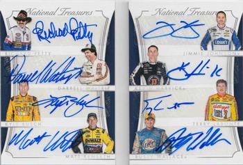 2016 Panini National Treasures - Eight Signature Booklets - Gold #CHAMPS Richard Petty / Darrell Waltrip / Kyle Busch / Matt Kenseth / Jimmie Johnson / Kevin Harvick / Terry Labonte / Rusty Wallace Front