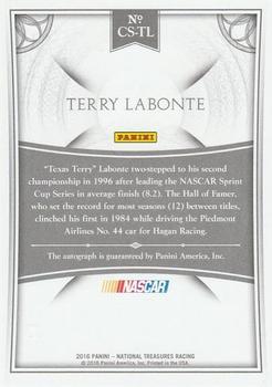 2016 Panini National Treasures - Championship Signatures - Silver #CS-TL Terry Labonte Back