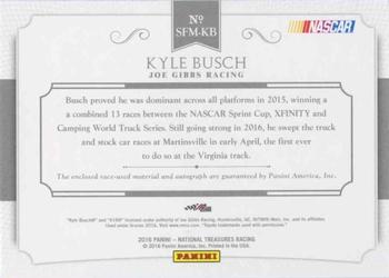 2016 Panini National Treasures - Signature Firesuit Materials - Blue #SFM-KB Kyle Busch Back