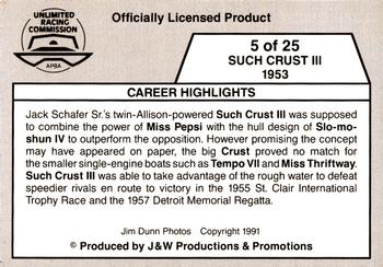 1991 APBA Thunder on the Water #5 Such Crust III 1953 Back