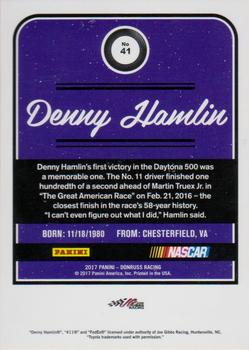 2017 Donruss - Blue Foil #41 Denny Hamlin Back