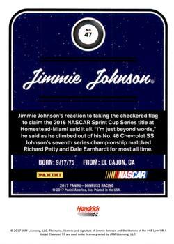 2017 Donruss - Green Foil #47 Jimmie Johnson Back