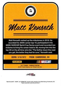 2017 Donruss - Gold Press Proof #38 Matt Kenseth Back