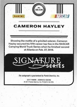 2017 Donruss - Signature Series #SS-CH Cameron Hayley Back