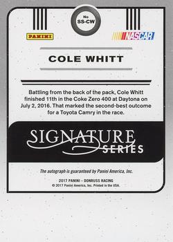 2017 Donruss - Signature Series #SS-CW Cole Whitt Back