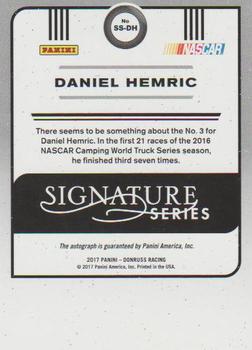 2017 Donruss - Signature Series #SS-DH Daniel Hemric Back