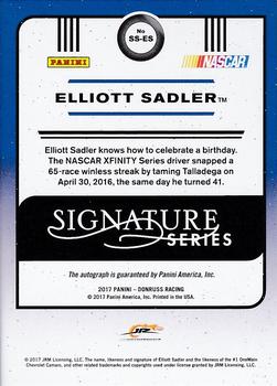 2017 Donruss - Signature Series #SS-ES Elliott Sadler Back