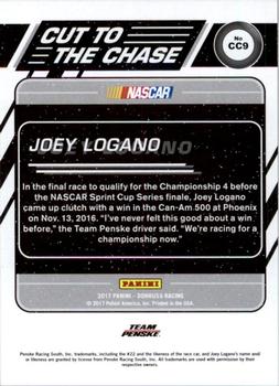 2017 Donruss - Cut to the Chase Cracked Ice #CC9 Joey Logano Back
