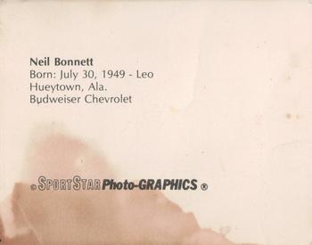 1986 Sportstar Photo-Graphics Racing #NNO Neil Bonnett Back