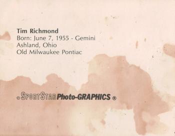 1986 Sportstar Photo-Graphics Racing #NNO Tim Richmond Back