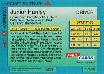 1992 Pace American-Canadian Tour - Sample #1 Junior Hanley Back