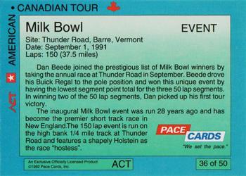 1992 Pace American-Canadian Tour - Sample #36 Dan Beede Back