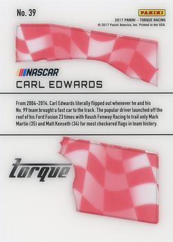 2017 Panini Torque - Clear Vision Red #39 Carl Edwards Back