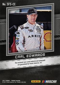2017 Panini Torque - Silhouettes Firesuit Signatures Red #SFS-CE Carl Edwards Back