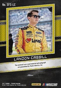 2017 Panini Torque - Silhouettes Firesuit Signatures Red #SFS-LC Landon Cassill Back