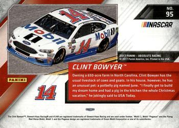 2017 Panini Absolute #95 Clint Bowyer Back