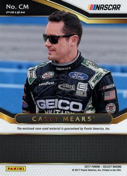 2017 Panini Select - Select Swatches #CM Casey Mears Back