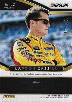 2017 Panini Select - Select Swatches Blue Prizms #LC Landon Cassill Back