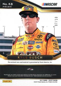 2017 Panini Select - Select Swatches Gold Prizms #KB Kyle Busch Back