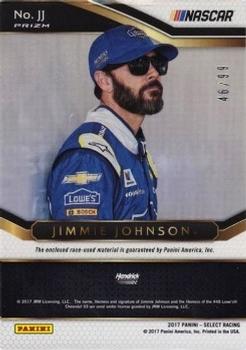 2017 Panini Select - Select Swatches Red Prizms #JJ Jimmie Johnson Back