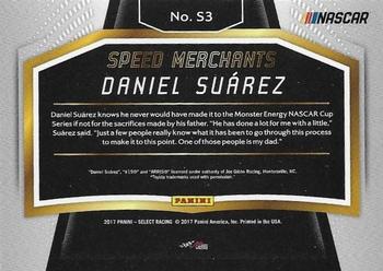 2017 Panini Select - Speed Merchants #S3 Daniel Suarez Back