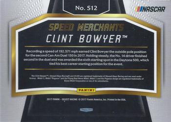 2017 Panini Select - Speed Merchants #S12 Clint Bowyer Back
