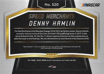 2017 Panini Select - Speed Merchants #S20 Denny Hamlin Back
