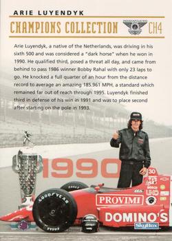 1996 SkyBox Indy 500 - Champions Collection #CH4 Arie Luyendyk Back