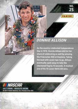 2017 Panini Absolute - Spectrum Gold #25 Donnie Allison Back