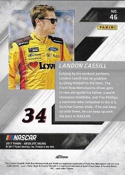 2017 Panini Absolute - Spectrum Red #46 Landon Cassill Back
