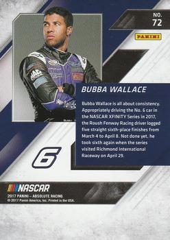 2017 Panini Absolute - Spectrum Red #72 Bubba Wallace Back