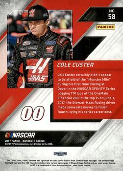 2017 Panini Absolute - Spectrum Silver #58 Cole Custer Back