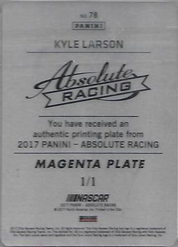 2017 Panini Absolute - Printing Plates Magenta #78 Kyle Larson Back