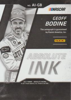 2017 Panini Absolute - Absolute Ink #AI-GB Geoff Bodine Back