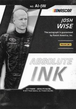 2017 Panini Absolute - Absolute Ink #AI-JW Josh Wise Back