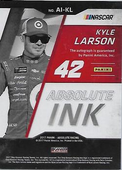 2017 Panini Absolute - Absolute Ink Spectrum Blue #AI-KL Kyle Larson Back