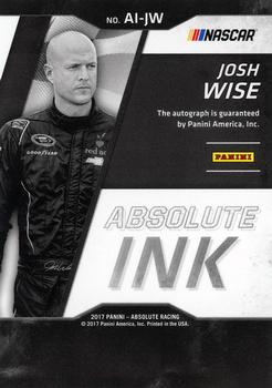 2017 Panini Absolute - Absolute Ink Spectrum Gold #AI-JW Josh Wise Back