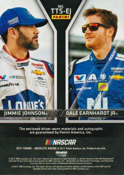 2017 Panini Absolute - Team Tandems Signatures Spectrum Red #TTS-EJ Dale Earnhardt Jr. / Jimmie Johnson Back