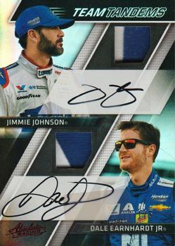 2017 Panini Absolute - Team Tandems Signatures Spectrum Red #TTS-EJ Dale Earnhardt Jr. / Jimmie Johnson Front