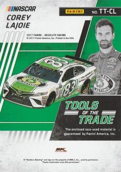 2017 Panini Absolute - Tools of the Trade #TT-CL Corey LaJoie Back