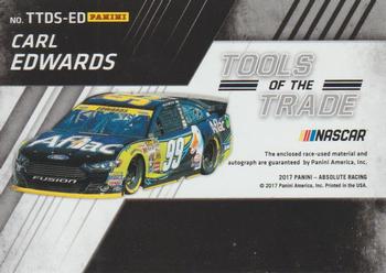 2017 Panini Absolute - Tools of the Trade Duals Signatures #TTDS-ED Carl Edwards Back