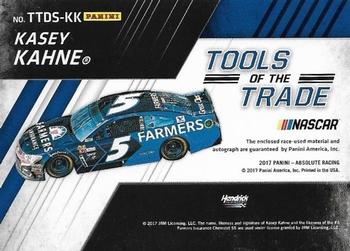 2017 Panini Absolute - Tools of the Trade Duals Signatures #TTDS-KK Kasey Kahne Back