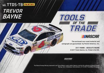 2017 Panini Absolute - Tools of the Trade Duals Signatures #TTDS-TB Trevor Bayne Back
