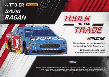2017 Panini Absolute - Tools of the Trade Duals Spectrum Silver #TTD-DR David Ragan Back