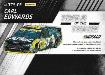 2017 Panini Absolute - Tools of the Trade Signatures Spectrum Silver #TTS-CE Carl Edwards Back