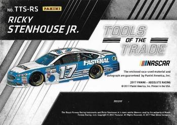 2017 Panini Absolute - Tools of the Trade Signatures Spectrum Silver #TTS-RS Ricky Stenhouse Jr. Back