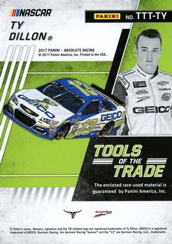2017 Panini Absolute - Tools of the Trade Trios #TTT-TY Ty Dillon Back