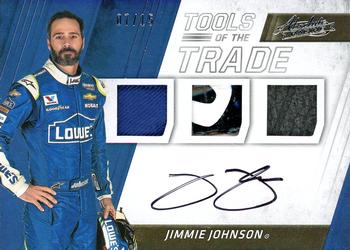 2017 Panini Absolute - Tools of the Trade Trios Signatures Spectrum Silver #TTTS-JJ Jimmie Johnson Front