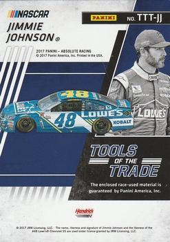 2017 Panini Absolute - Tools of the Trade Trios Spectrum Red #TTT-JJ Jimmie Johnson Back